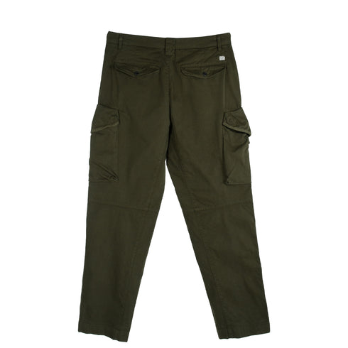C.P. Company Stretch Sateen Pants Loose Fit Ivy Green 683 13CMPA123A-005529G Degli Uberti